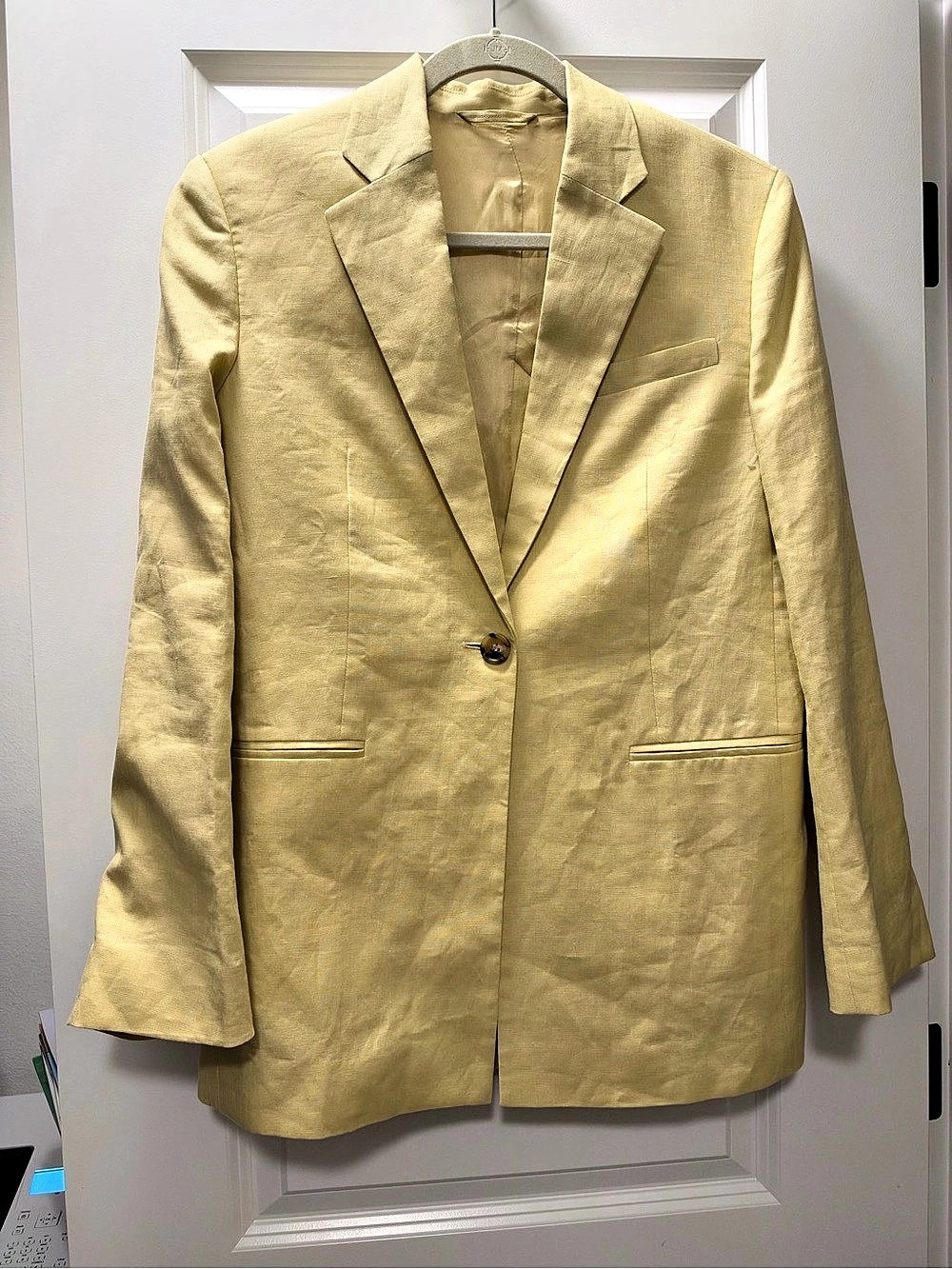 COS Linen Blazer in Yellow Size XS Like New